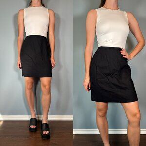 Vintage 90s Black Skirt, 1990s Solid Whimsigoth Grunge Mini Skirt